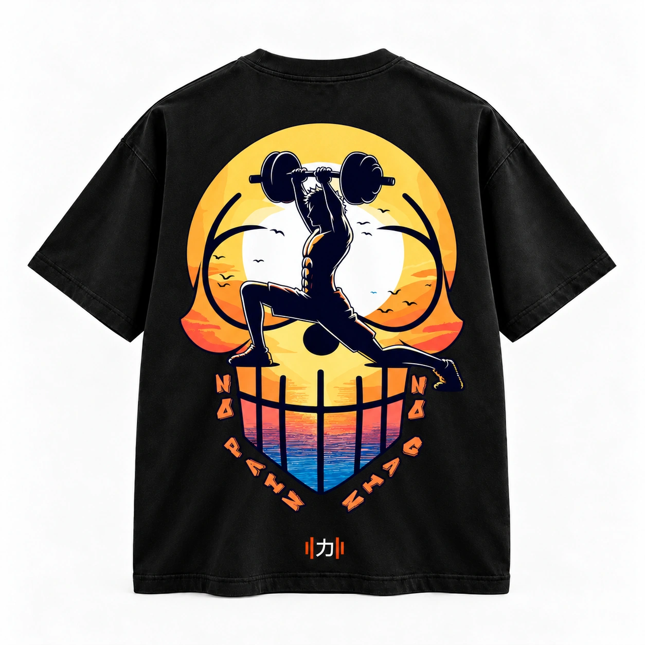 Polera Ganbaru Zoro negra, frente. — foto 2