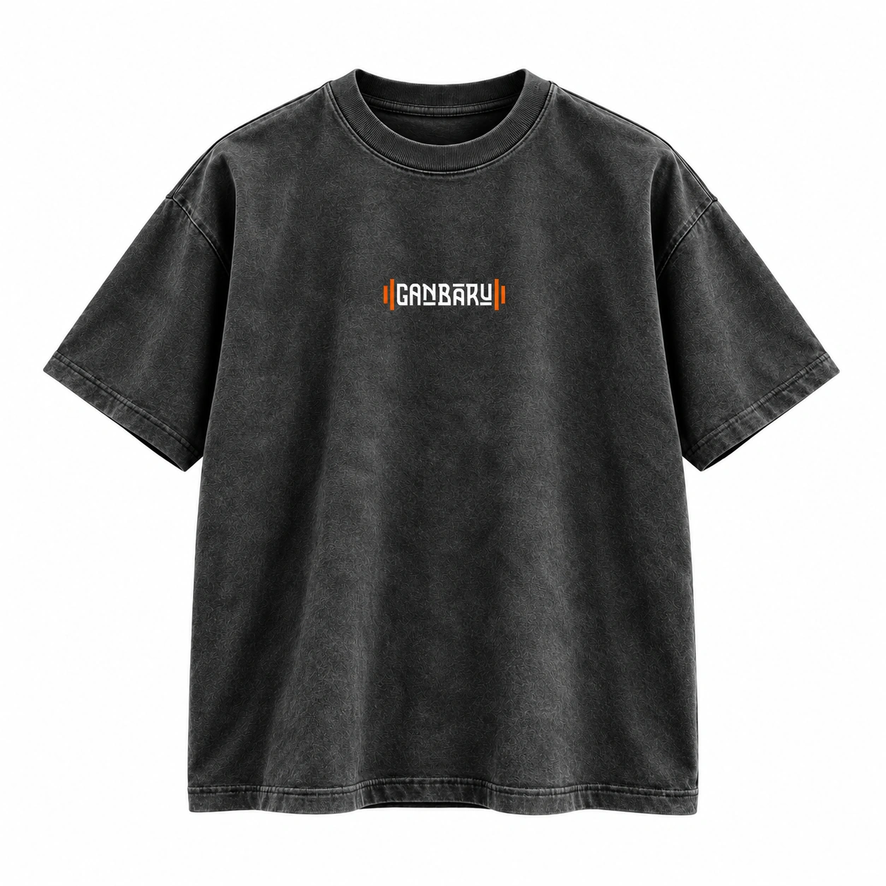 Polera Ganbaru Zoro gris lavado, frente.