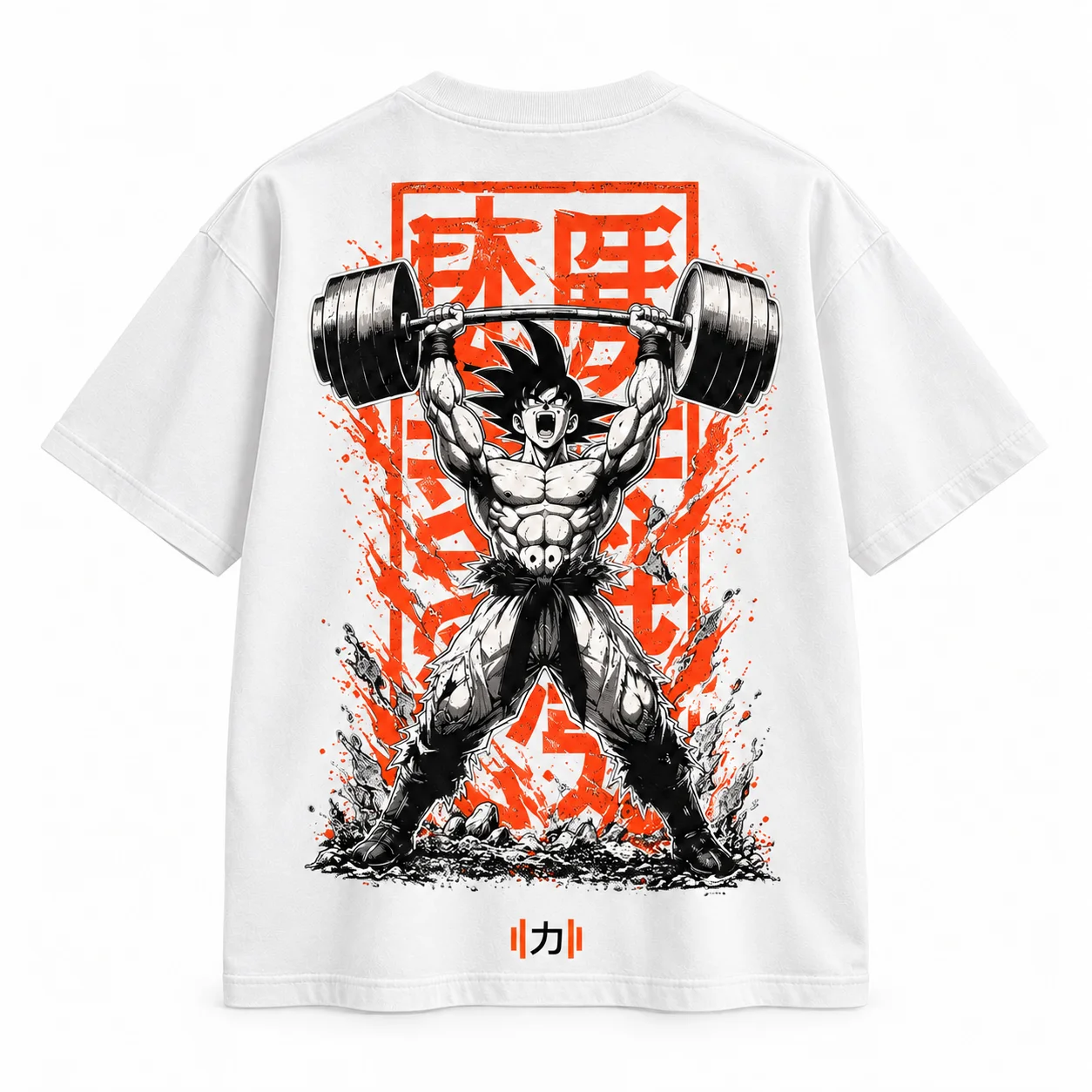 Polera Ganbaru blanca, frente, logo en el pecho. — foto 2